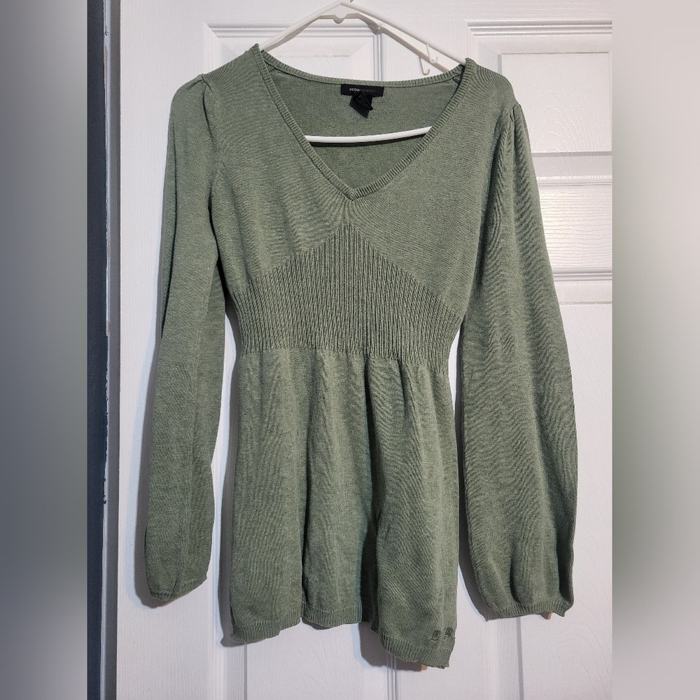 Green V-Neck Sweater